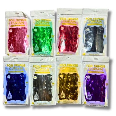 cortina para fiesta de colores metálicos