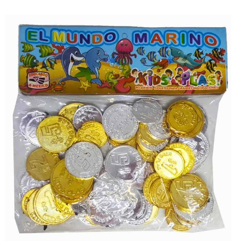 Monedas de plástico opaca Mundo Marino