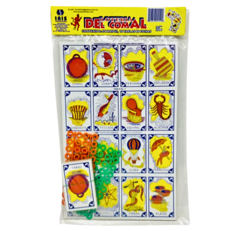 Lotería comal jumbo 10 tablas con fichas
