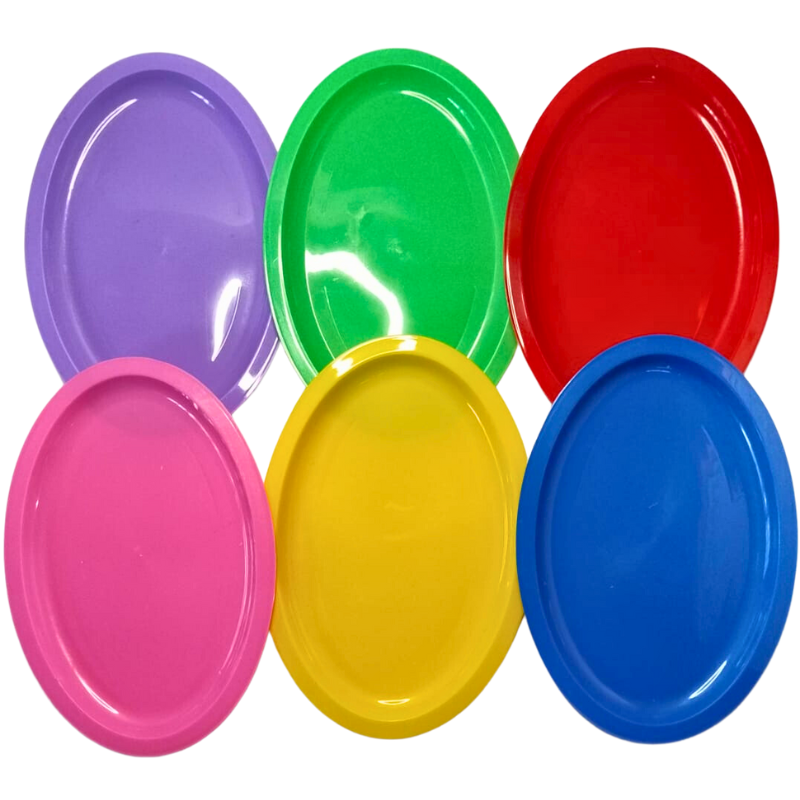 plato ovalado tipo tampiqueño grande plano multicolores