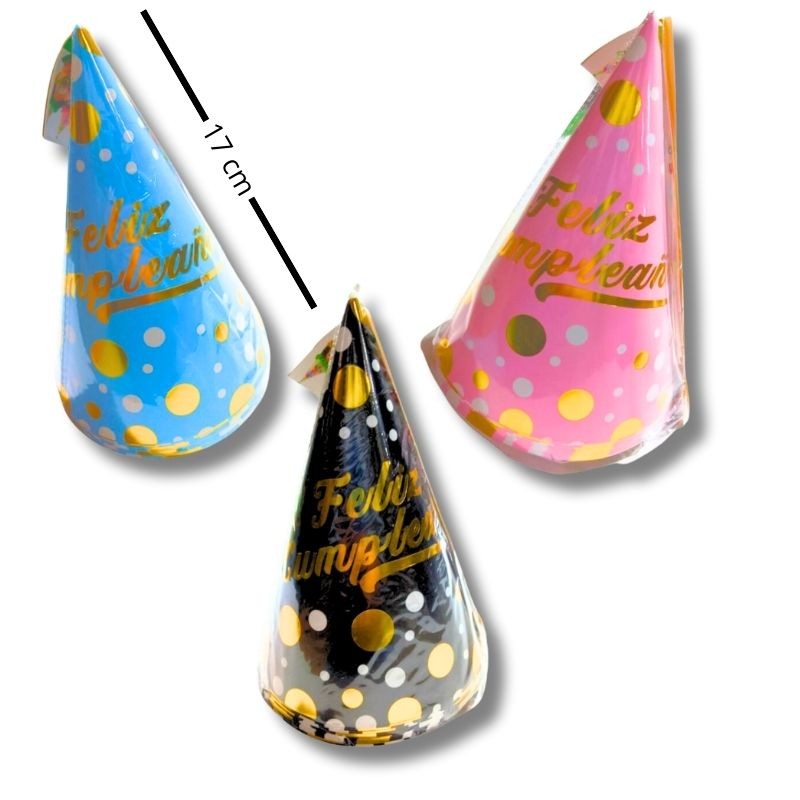 Set de 10 Gorro de Cumpleaños Boleados