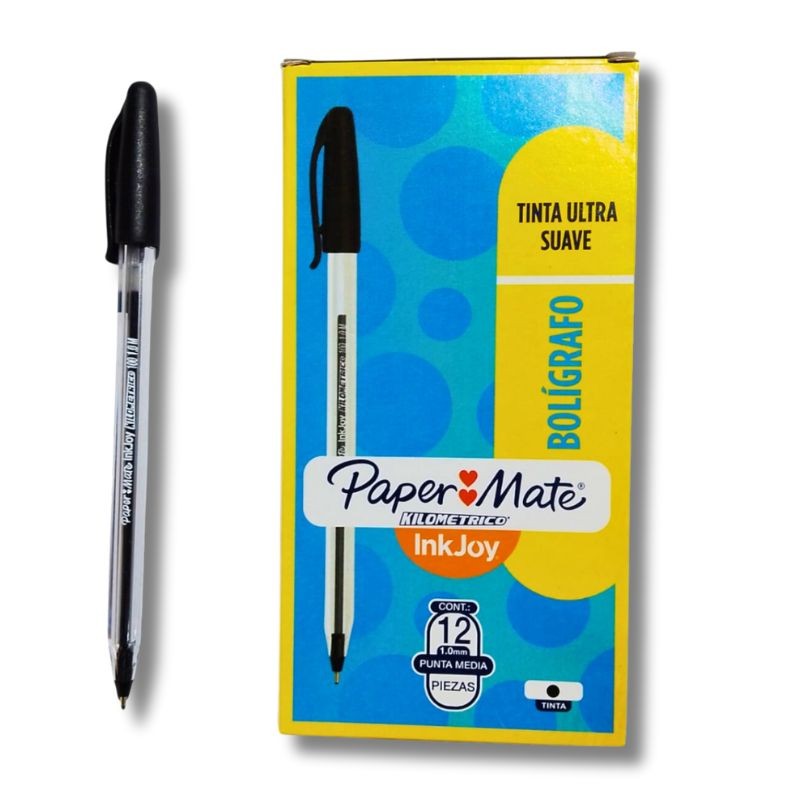 Pluma Kilométrica Negra Caja de 12 Piezas