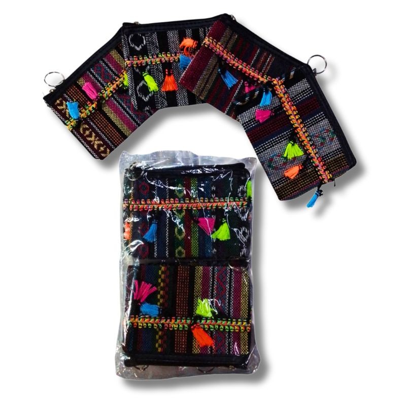 Monedero Compacto Diseño Huichol, Paquete de 12