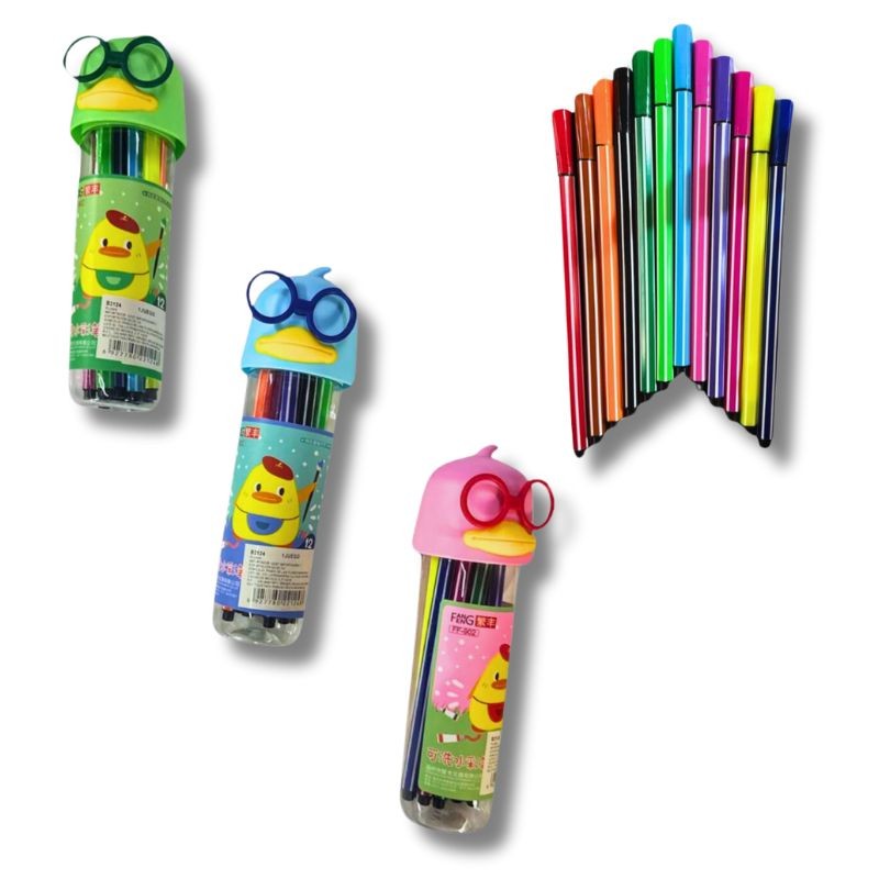 Set de Plumines Pato Divertidos 12 Colores