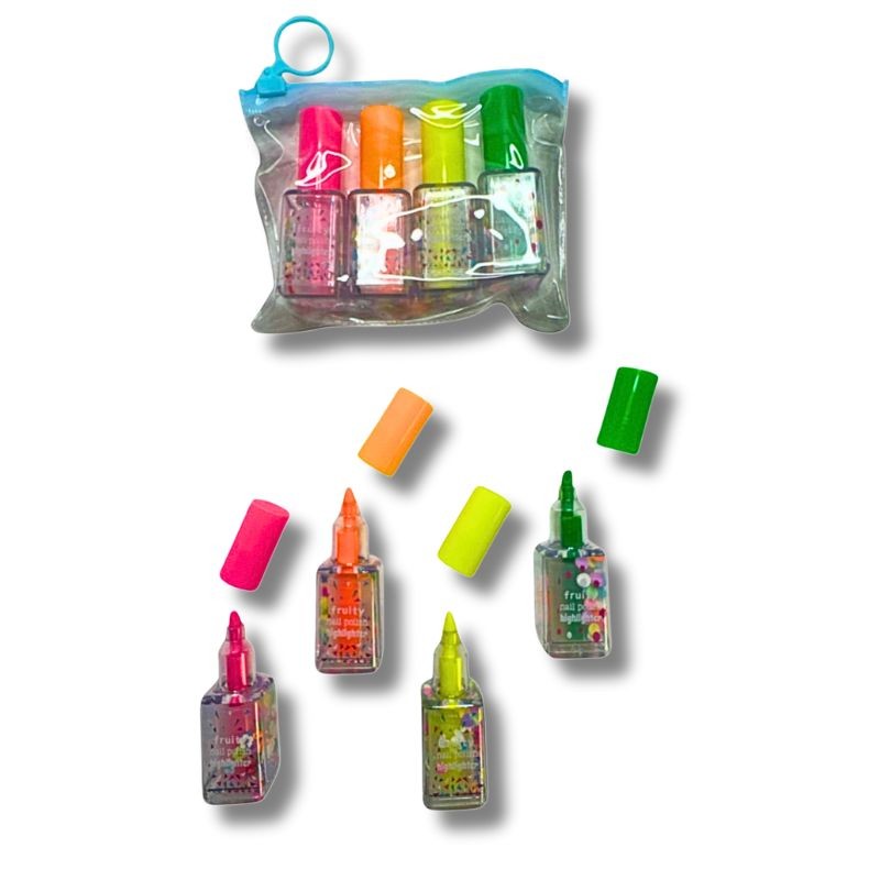 Set de Resaltadores con Diseño de Esmalte de Uñas
