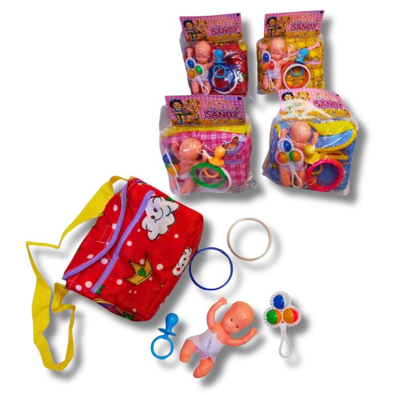 Juguete Infantil – Pañalera con Muñeco Bebé y Accesorios