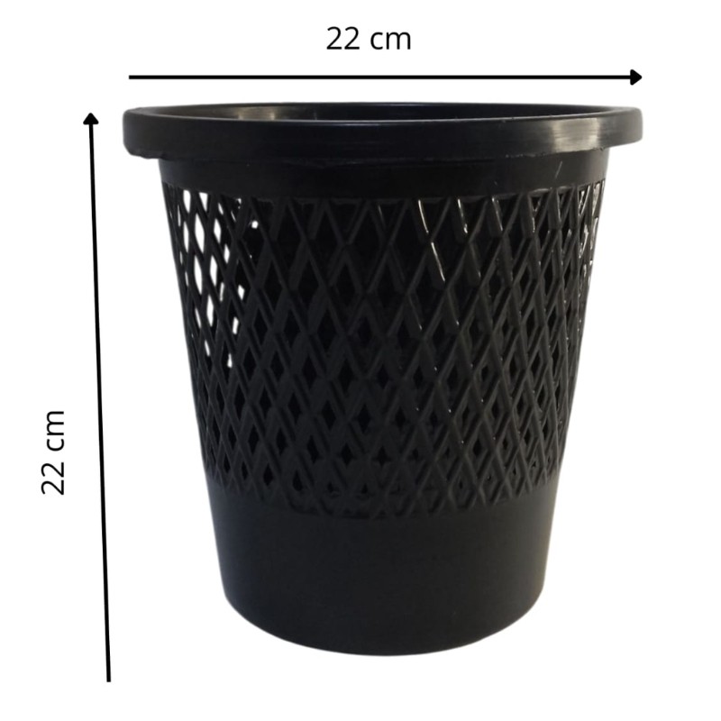 Cesto Papelero Mediano Negro – Elegancia y Funcionalidad