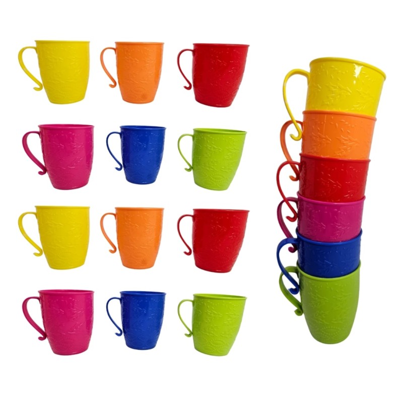 set de tazas de plasticos