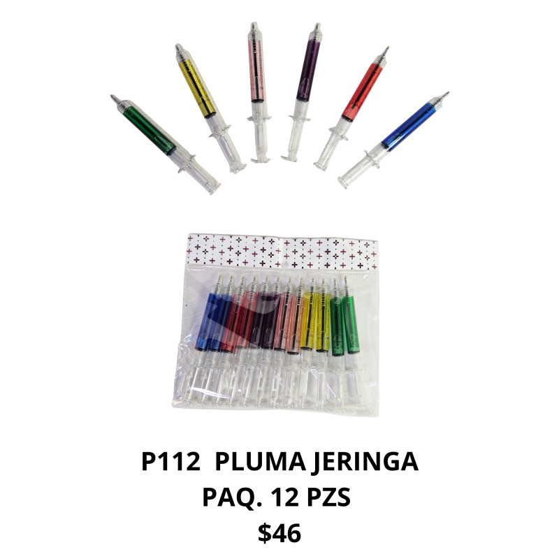 pluma de plástico en forma de jeringa