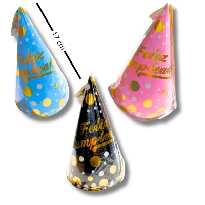 Set de 10 Gorro de Cumpleaños Boleados