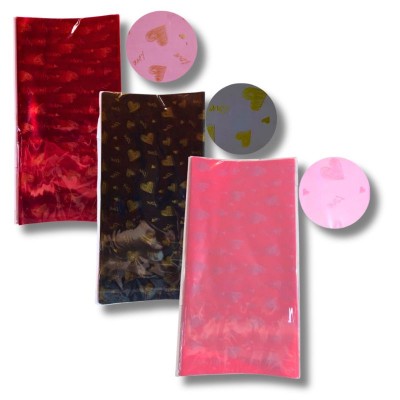 Papel Decorativo Coreano Corazón Rayado (Paquete de 20)