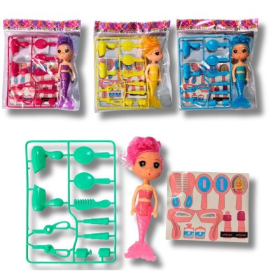 Muñeca Sirena y Set de Belleza (Juego Completo)