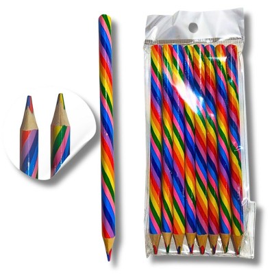 Set de Lápices Arcoíris Multicolor Grueso (8 Piezas)