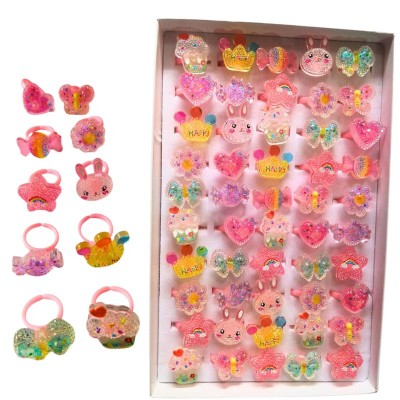 Anillos Figuras Cristalinas Caja 50 Piezas