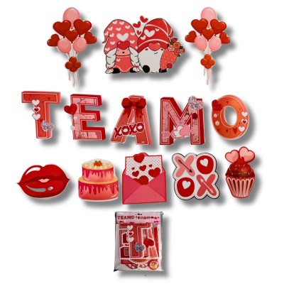 Decoración "Te Amo" con Postres, Banderín Paquete de 12