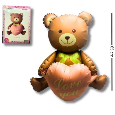Adorable Globo Teddy Bear con Corazón 65 cm