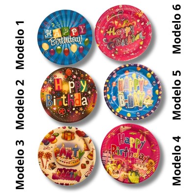 Set de Platos de Cartón para Fiesta 23 cm