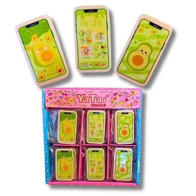 Goma de Borrar Celular Aguacate – Pack de 30