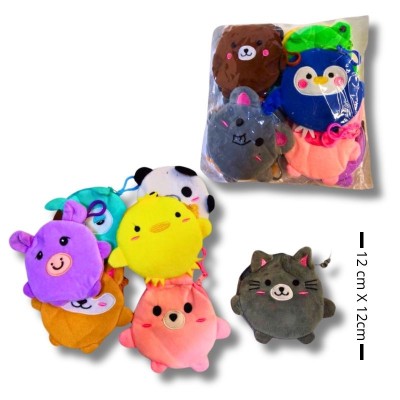 Monedero animalitos, terciopelo grande, docena