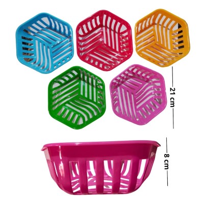 Canasta de colores hexagonal